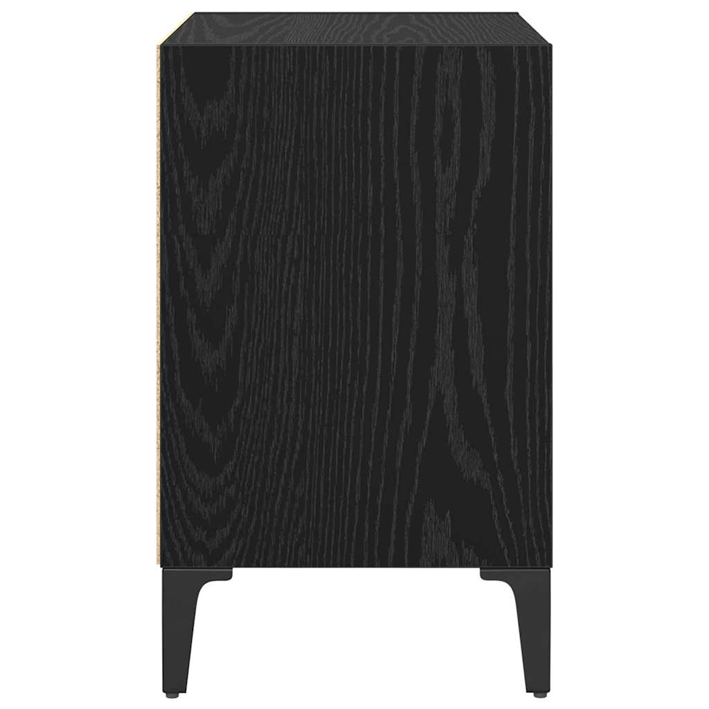 Bedside Cabinet 2 pcs Black oak 40 x 30 x 50 cm Engineered wood